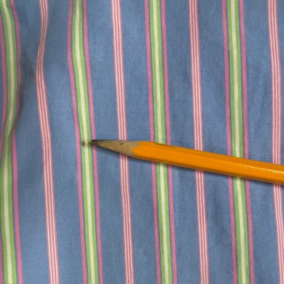 Ralph Lauren Dress Shirt Men's 16 1/2, 34/35 Blue Yellow Stripe Classic Fit - Picture 8 of 10